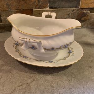 Vintage Gravy Boat Bowl ~ Kaiser  'Irene' West Germany Blue White 48 China